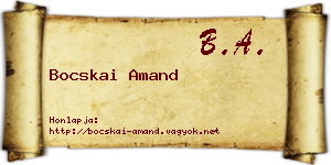 Bocskai Amand névjegykártya